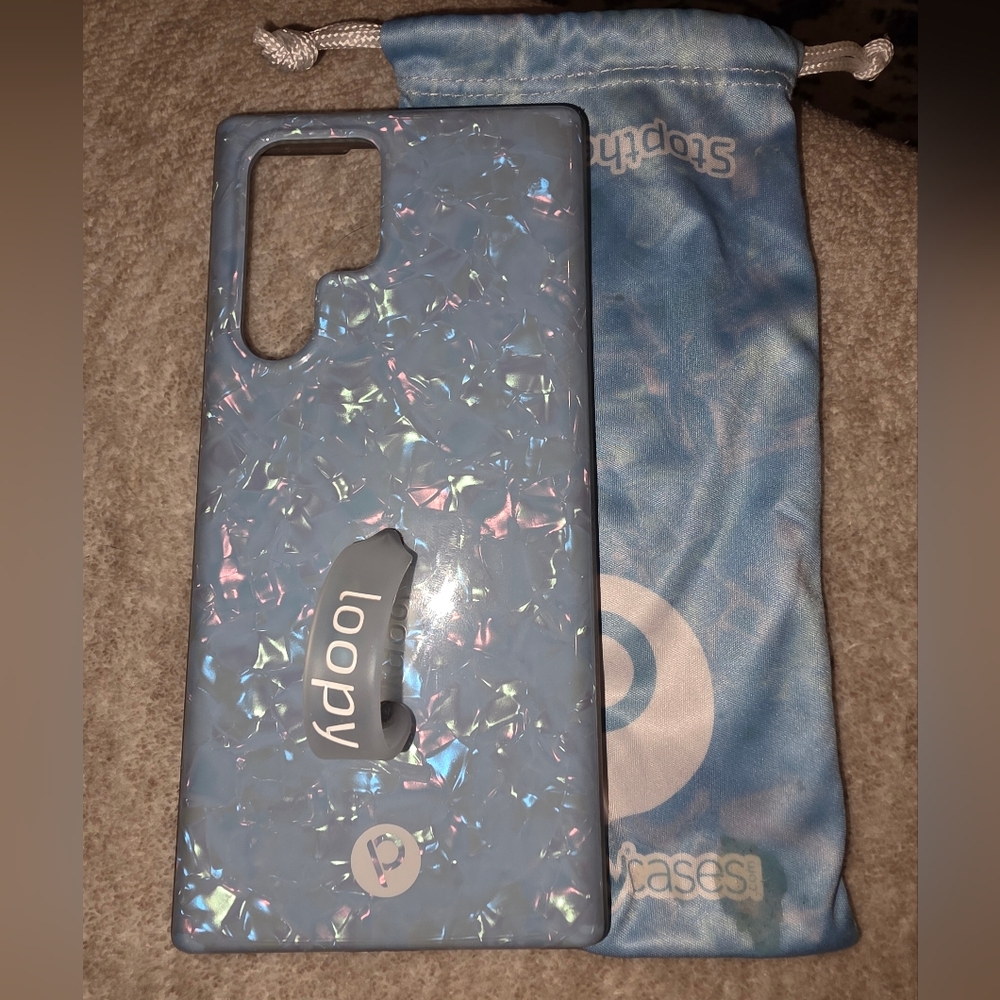 Loopy Case Phone Cover - Iridescent Blue- S22 Ultra